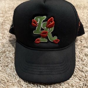 La Ropa Snap Back Hat with Green and Red Embroidery